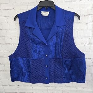 Vtg 90s Lady DarbyPatchwork satin Jacquard Vest Womens 18 Fairy Whimsigoth Boho